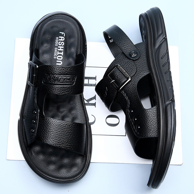 Men’s Soft Leather Beach SaMen Soft Leather Sandals | Cushioned Comfort | Casual Beach Summer Wear