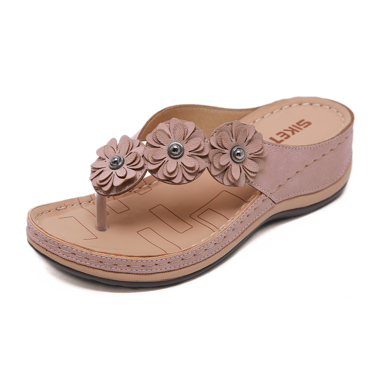 Women’s Floral Wedge Sandals – Retro Style Summer Beach & Casual Comfort Shoes