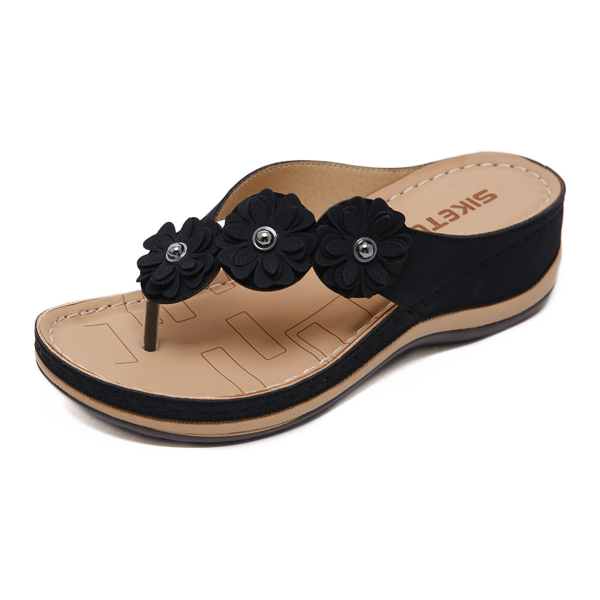 Women’s Floral Wedge Sandals – Retro Style Summer Beach & Casual Comfort Shoes