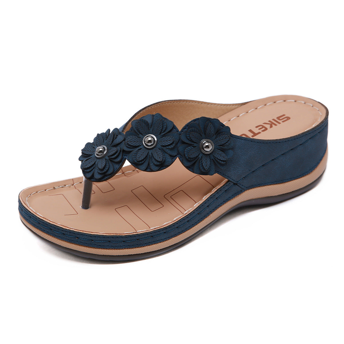 Women’s Floral Wedge Sandals – Retro Style Summer Beach & Casual Comfort Shoes