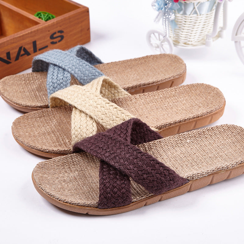 Linen House Slippers for Women | Breathable Non-Slip Indoor Comfort Slides