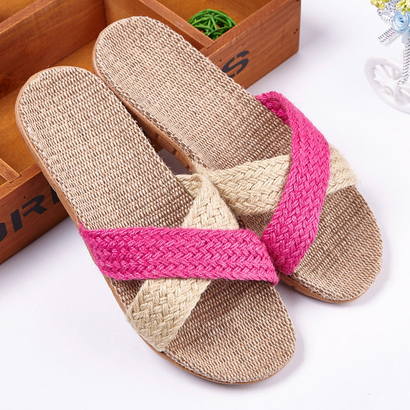 Linen House Slippers for Women | Breathable Non-Slip Indoor Comfort Slides