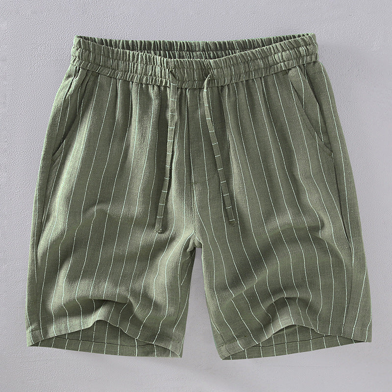 Men Striped Linen Shorts | Breathable Summer Shorts | Casual Beach Wear