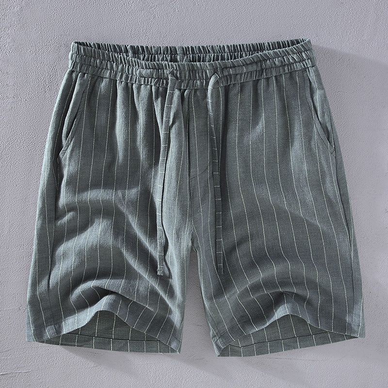 Men Striped Linen Shorts | Breathable Summer Shorts | Casual Beach Wear