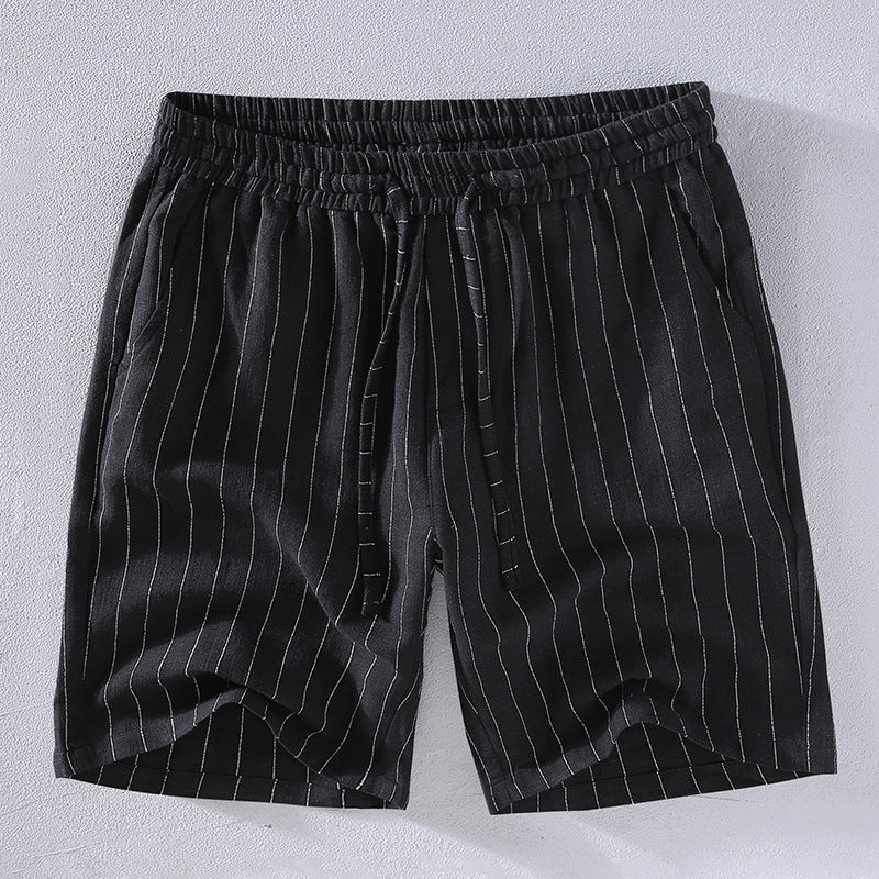 Men Striped Linen Shorts | Breathable Summer Shorts | Casual Beach Wear