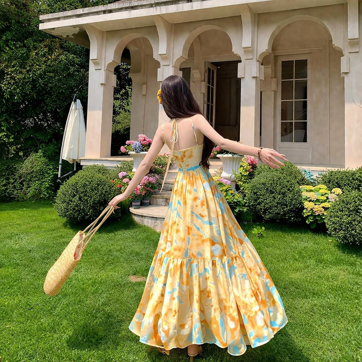 Women’s Fairy Ruffled Spaghetti Strap Summer Dress | Lightweight Flowy Strap Dress for Casual, Party and Vacation Wear