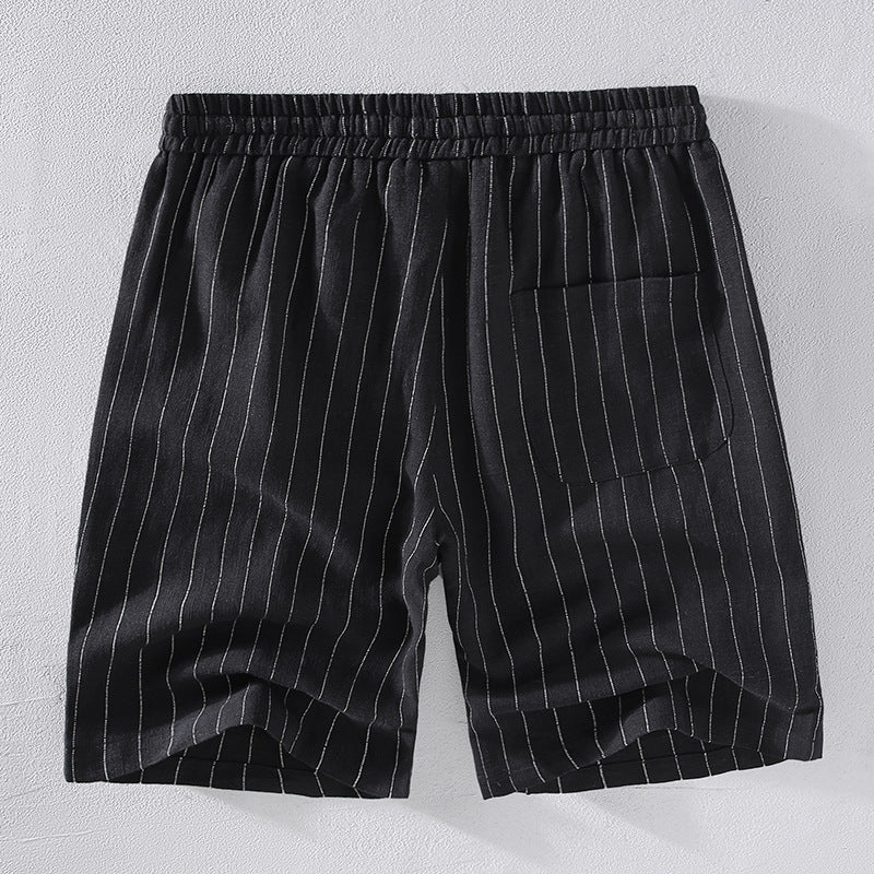 Men Striped Linen Shorts | Breathable Summer Shorts | Casual Beach Wear