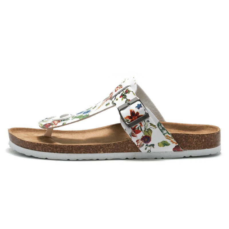 Women’s Cork Flip Flops Leather Sandals | Comfortable Summer Beach Slippers for Travel and Everyday Wear