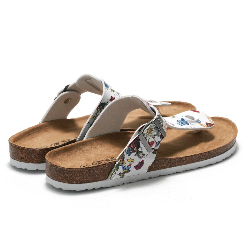 Women’s Cork Flip Flops Leather Sandals | Comfortable Summer Beach Slippers for Travel and Everyday Wear