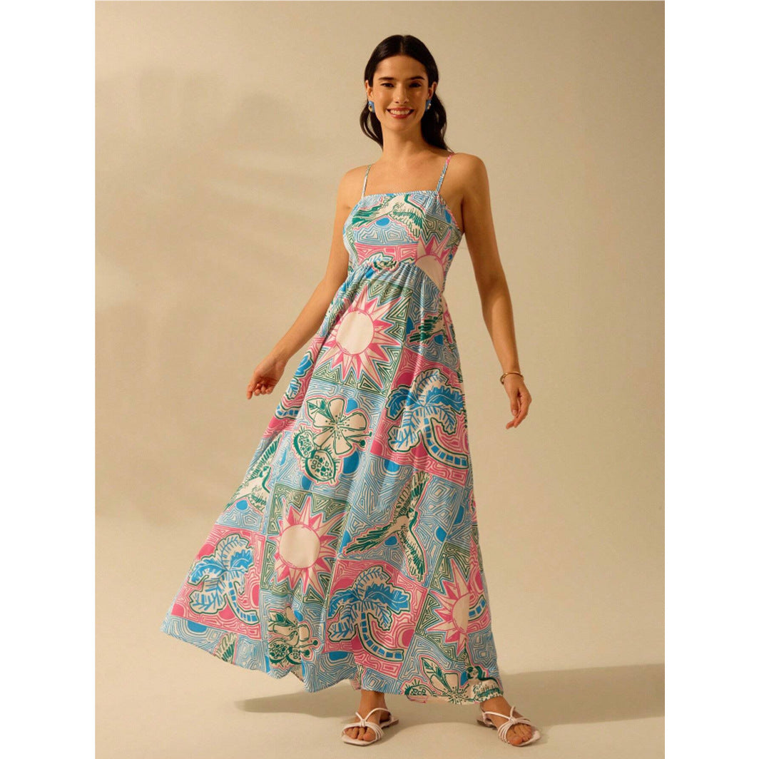 Women’s Printed Sling Summer Dress | Lightweight Casual Holiday Dress for Beach, Vacation and Everyday Wear