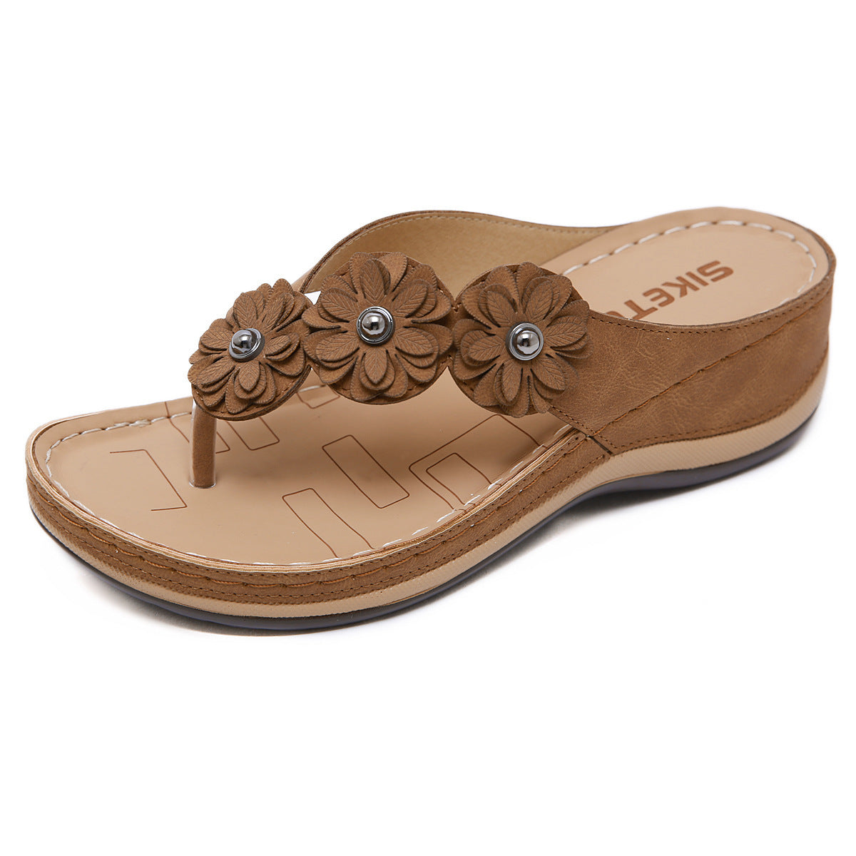 Women’s Floral Wedge Sandals – Retro Style Summer Beach & Casual Comfort Shoes