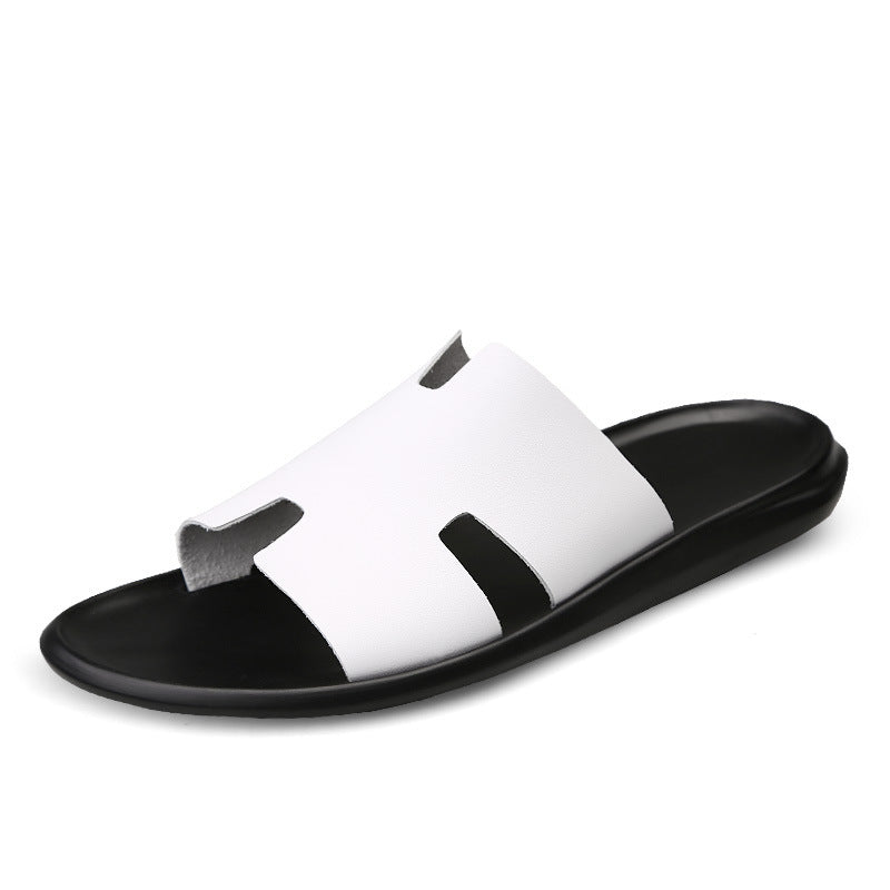 Men Genuine Leather Flip Flops | Casual Summer Slippers | Comfortable Beach Sandals