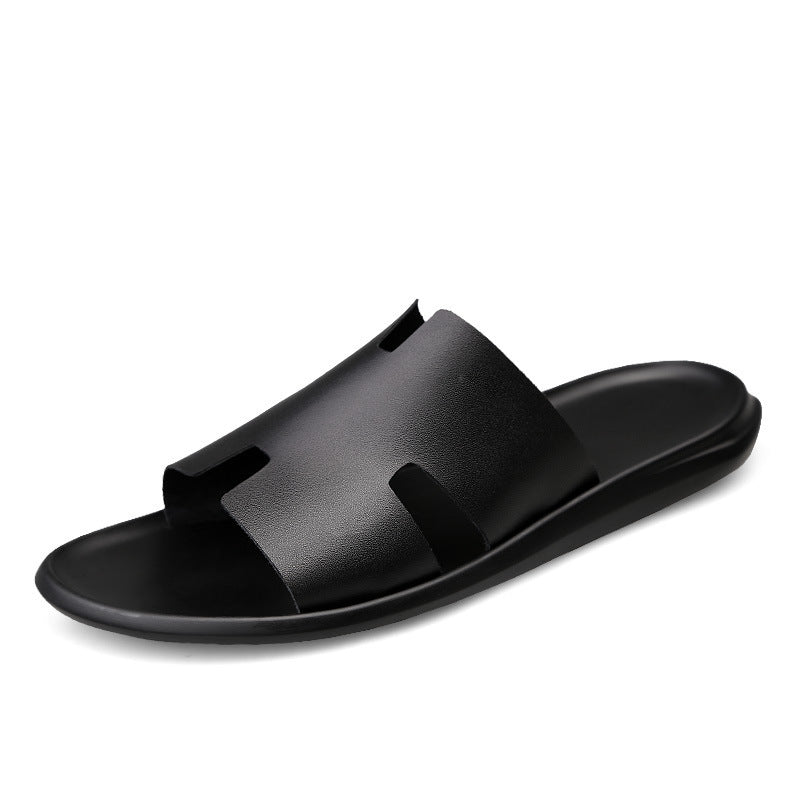 Men Genuine Leather Flip Flops | Casual Summer Slippers | Comfortable Beach Sandals