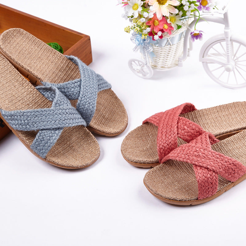 Linen House Slippers for Women | Breathable Non-Slip Indoor Comfort Slides