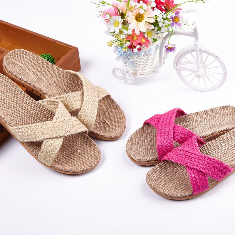 Linen House Slippers for Women | Breathable Non-Slip Indoor Comfort Slides