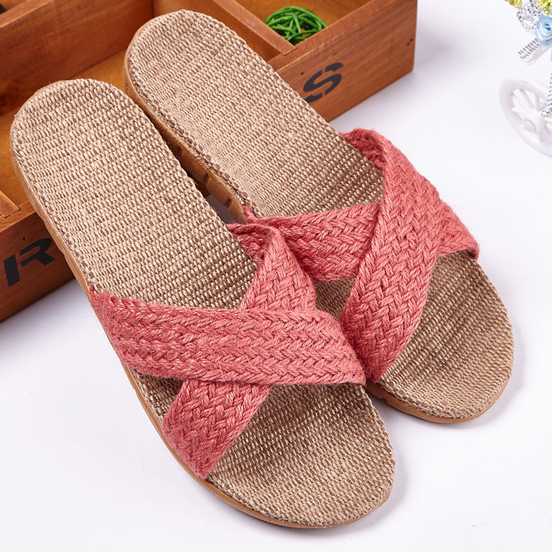 Linen House Slippers for Women | Breathable Non-Slip Indoor Comfort Slides