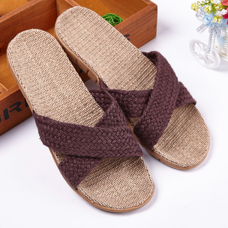 Linen House Slippers for Women | Breathable Non-Slip Indoor Comfort Slides