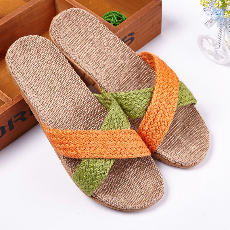 Linen House Slippers for Women | Breathable Non-Slip Indoor Comfort Slides