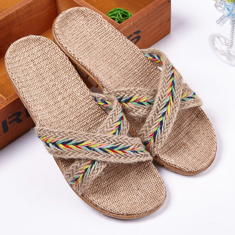 Linen House Slippers for Women | Breathable Non-Slip Indoor Comfort Slides