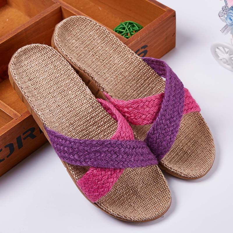 Linen House Slippers for Women | Breathable Non-Slip Indoor Comfort Slides
