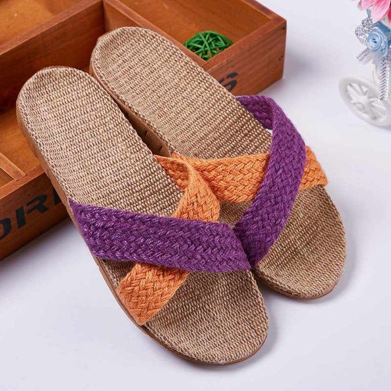 Linen House Slippers for Women | Breathable Non-Slip Indoor Comfort Slides