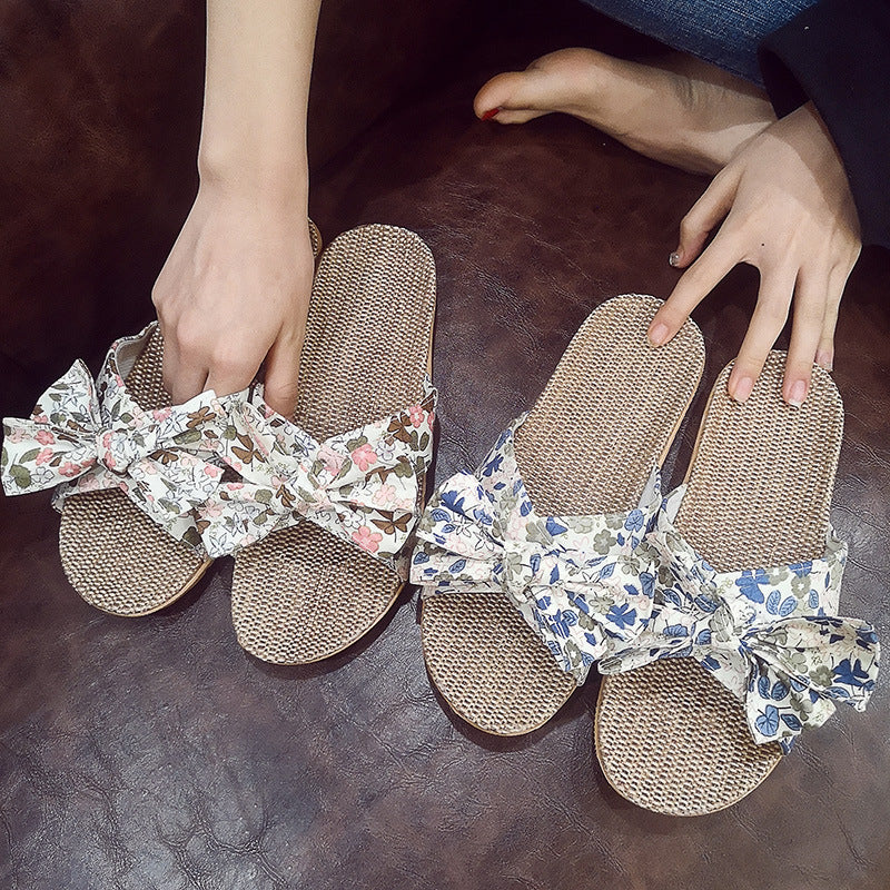 Women’s Bow Non-Slip Home Slippers – Soft Comfortable Cute Indoor Casual Sandals