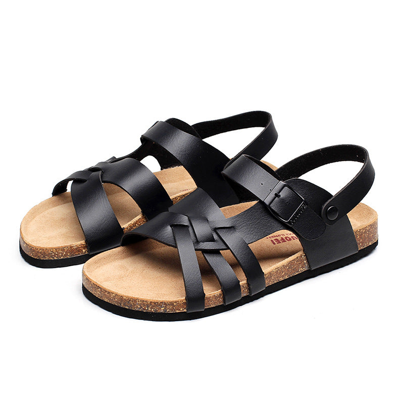 Men Cork Footbed Sandals | Breathable Casual Slides | Summer Lightweight Comfort