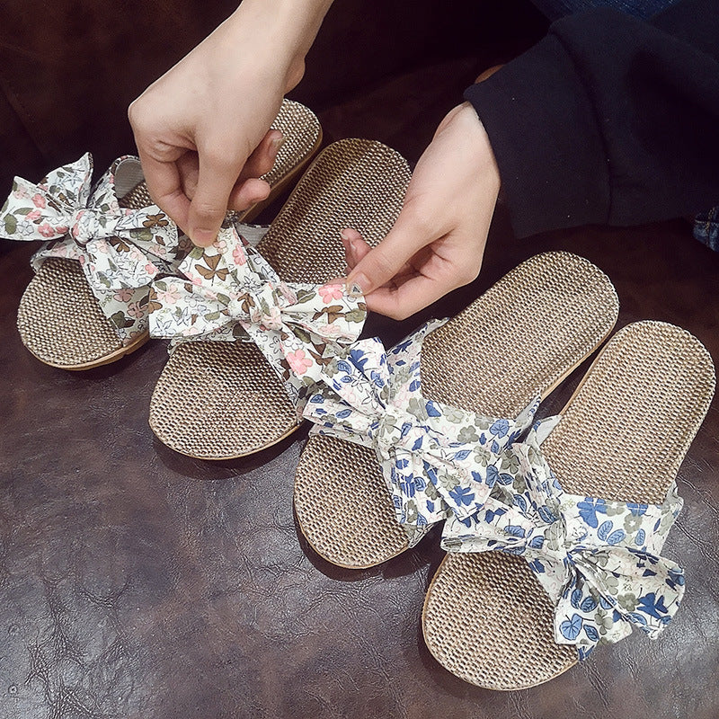 Women’s Bow Non-Slip Home Slippers – Soft Comfortable Cute Indoor Casual Sandals