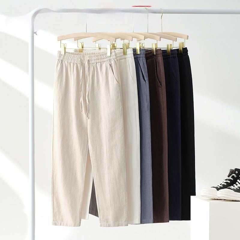 Men Linen Pants | Loose Fit Summer Trousers | Lightweight Breathable Casual Wear