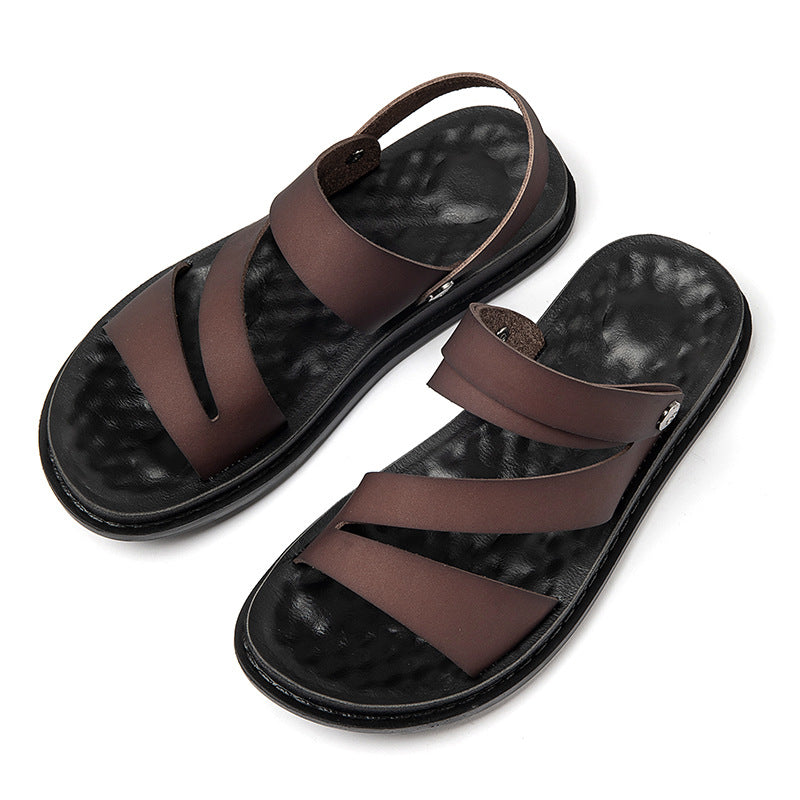 Men Leather Sandals | Casual Summer Sandals | Outdoor Beach Wear | Comfortable Everyday
