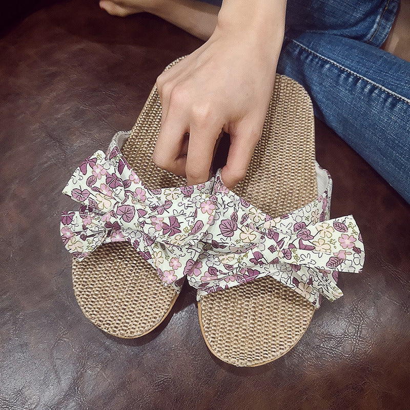 Women’s Bow Non-Slip Home Slippers – Soft Comfortable Cute Indoor Casual Sandals