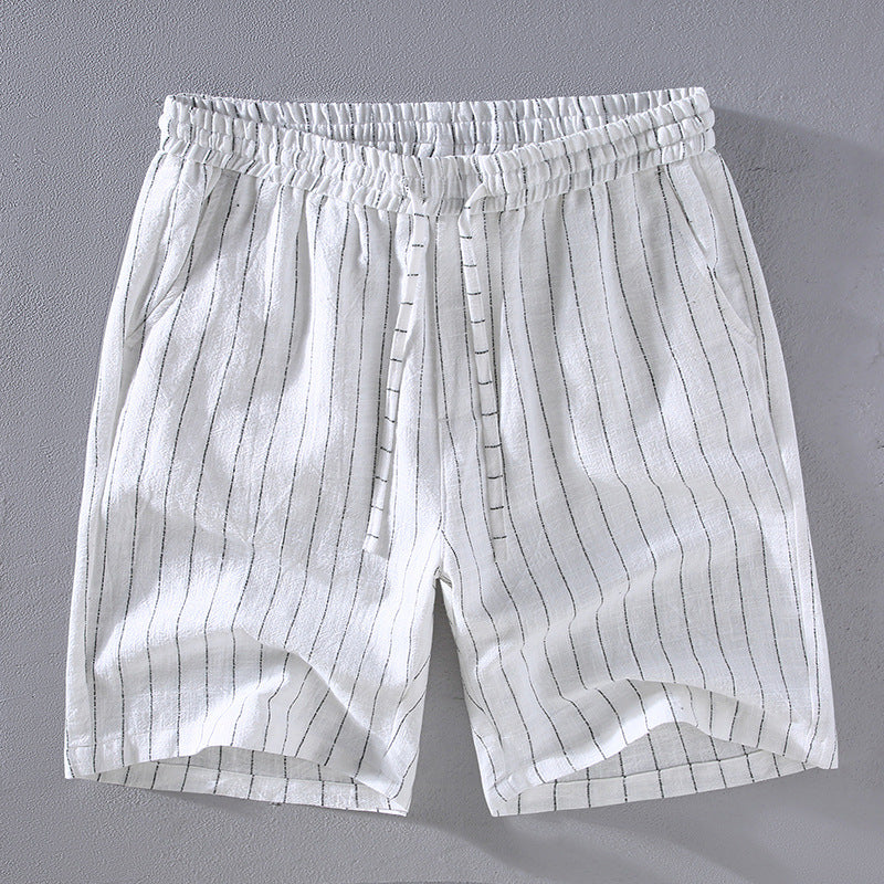 Men Striped Linen Shorts | Breathable Summer Shorts | Casual Beach Wear
