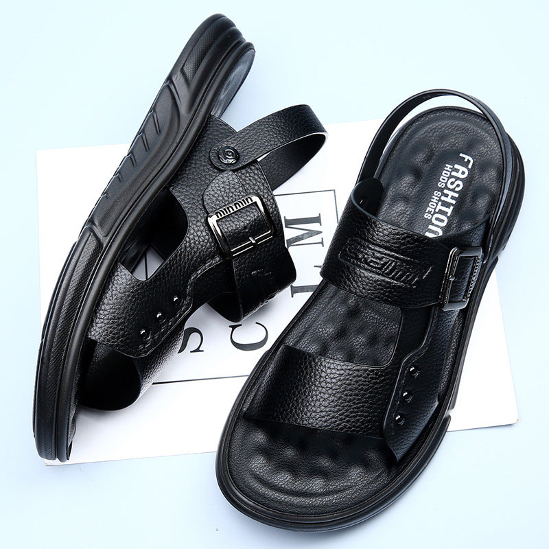 Men’s Soft Leather Beach SaMen Soft Leather Sandals | Cushioned Comfort | Casual Beach Summer Wear