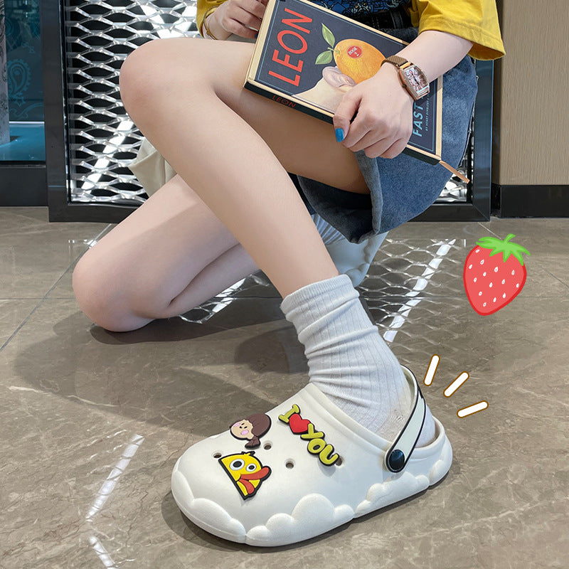 Women’s Trendy Thick Sole Beach Sandals – Soft Comfortable Platform Casual Summer Slippers